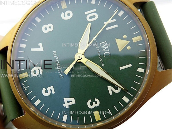 Big Pilot IW329702 Bronze M+F 1:1 Best Edition Green Dial on Green Rubber Strap SEIKO 8N-24 – Bild 4
