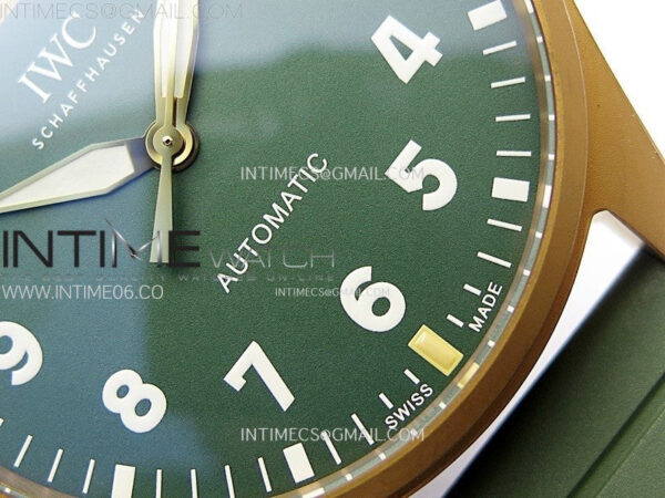 Big Pilot IW329702 Bronze M+F 1:1 Best Edition Green Dial on Green Rubber Strap SEIKO 8N-24 – Bild 5