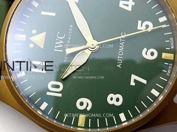 Big Pilot IW329702 Bronze M+F 1:1 Best Edition Green Dial on Green Rubber Strap SEIKO 8N-24 – Bild 6