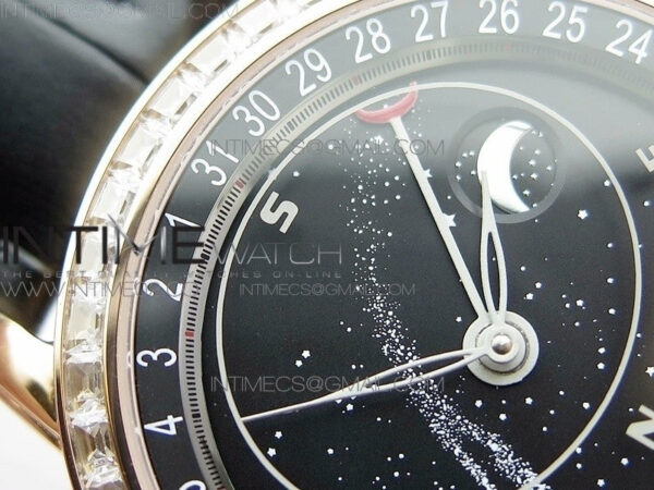 6104P Moon RG Black Dial Diamond Bezel on Black Leather Strap A240 – Bild 6