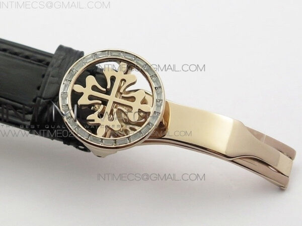 6104P Moon RG Black Dial Diamond Bezel on Black Leather Strap A240 – Bild 9