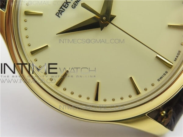 Calatrava 5227R YG ZF 1:1 Best Edition Ivory Dial on Brown Leather Strap A324CS – Bild 9