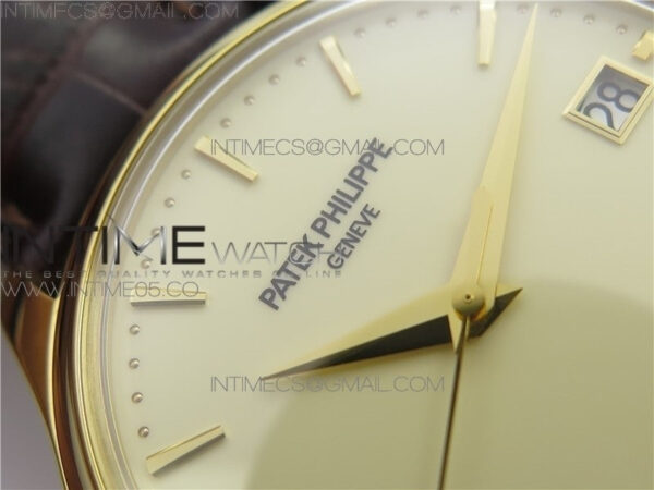 Calatrava 5227R YG ZF 1:1 Best Edition Ivory Dial on Brown Leather Strap A324CS – Bild 10