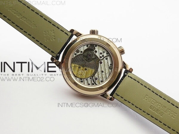 6104P Moon RG Black Dial Diamond Bezel on Black Leather Strap A240 – Bild 12