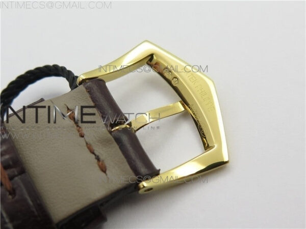 Calatrava 5227R YG ZF 1:1 Best Edition Ivory Dial on Brown Leather Strap A324CS – Bild 14