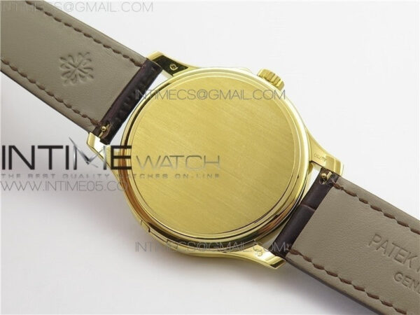 Calatrava 5227R YG ZF 1:1 Best Edition Ivory Dial on Brown Leather Strap A324CS – Bild 16