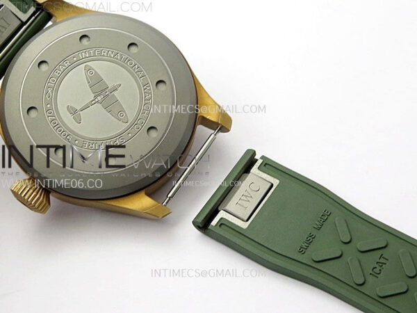 Big Pilot IW329702 Bronze M+F 1:1 Best Edition Green Dial on Green Rubber Strap SEIKO 8N-24 – Bild 17