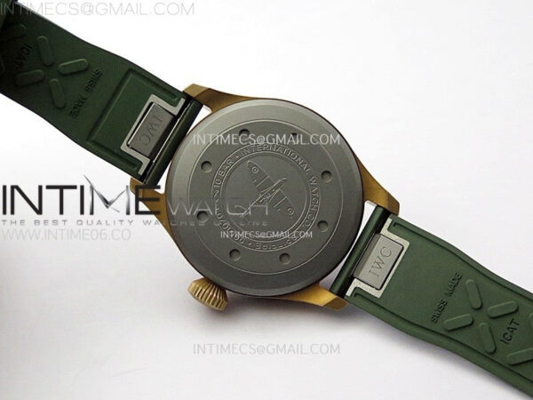 Big Pilot IW329702 Bronze M+F 1:1 Best Edition Green Dial on Green Rubber Strap SEIKO 8N-24 – Bild 18