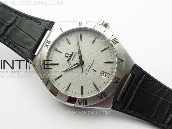 Constellation 39mm SS VSF 1:1 Best Edition Silvevr Textured Dial on Black Leather Strap A8800 – Bild 2