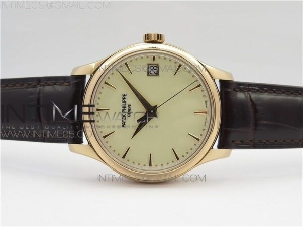 Calatrava 5227R RG ZF 1:1 Best Edition Ivory Dial on Brown Leather Strap A324CS – Bild 3