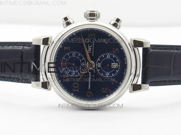 Da Vinci IW393402 SS ZF 1:1 Best Edition Blue Dial SS A7750 On Black Leather Strap – Bild 3
