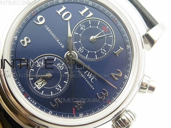 Da Vinci IW393402 SS ZF 1:1 Best Edition Blue Dial SS A7750 On Black Leather Strap – Bild 4