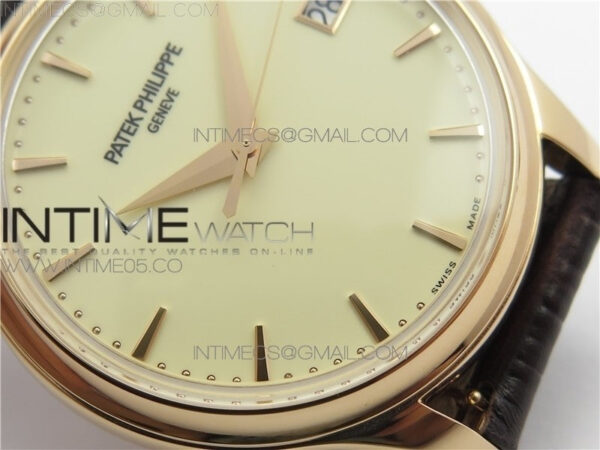 Calatrava 5227R RG ZF 1:1 Best Edition Ivory Dial on Brown Leather Strap A324CS – Bild 5