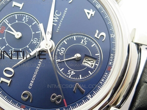 Da Vinci IW393402 SS ZF 1:1 Best Edition Blue Dial SS A7750 On Black Leather Strap – Bild 5