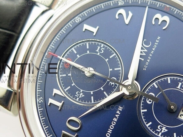 Da Vinci IW393402 SS ZF 1:1 Best Edition Blue Dial SS A7750 On Black Leather Strap – Bild 6