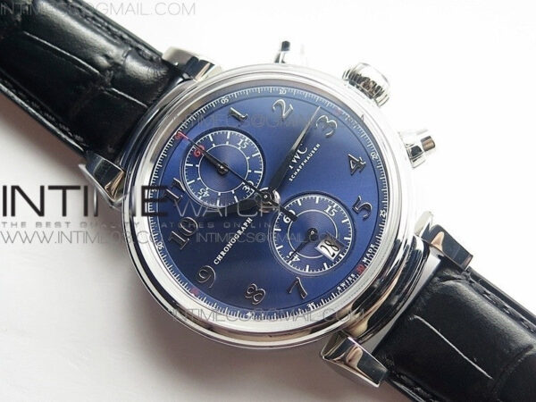 Da Vinci IW393402 SS ZF 1:1 Best Edition Blue Dial SS A7750 On Black Leather Strap – Bild 7