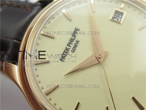 Calatrava 5227R RG ZF 1:1 Best Edition Ivory Dial on Brown Leather Strap A324CS – Bild 7