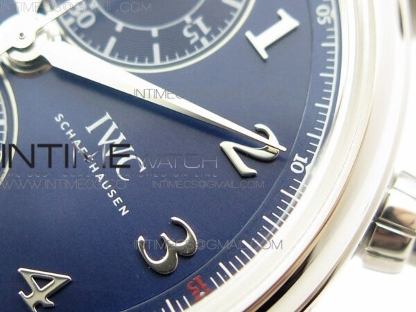Da Vinci IW393402 SS ZF 1:1 Best Edition Blue Dial SS A7750 On Black Leather Strap – Bild 8