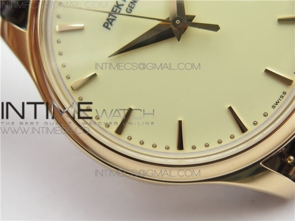 Calatrava 5227R RG ZF 1:1 Best Edition Ivory Dial on Brown Leather Strap A324CS – Bild 8