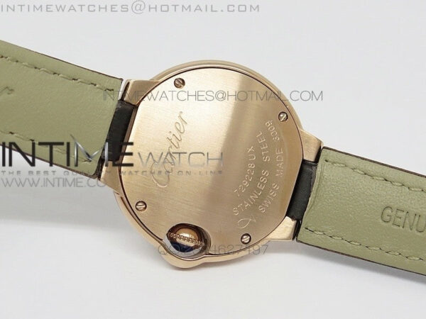 Ballon Bleu 28mm Ladies RG Case White Textured Dial on Brown Leather Ronda Quartz – Bild 9