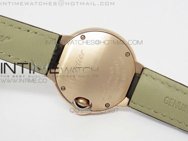 Ballon Bleu 28mm Ladies Diamind Bezel White Textured Dial on Brown Leather Ronda Quartz – Bild 9