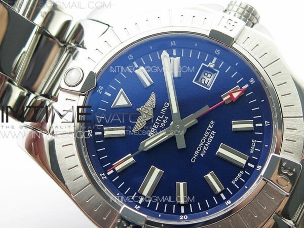 Avenger Automatic 43mm GMT SS B50 Best Edition Blue Dial on SS Bracelet A2824