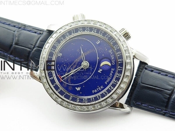 6104P Moon SS Blue Dial Diamond Bezel on Blue Leather Strap A240 – Bild 2