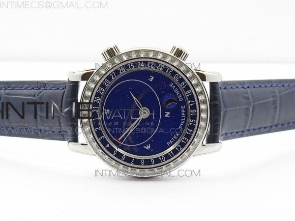 6104P Moon SS Blue Dial Diamond Bezel on Blue Leather Strap A240 – Bild 3