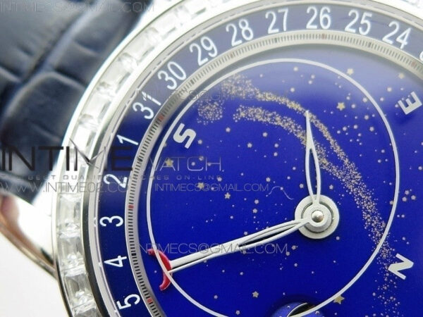 6104P Moon SS Blue Dial Diamond Bezel on Blue Leather Strap A240 – Bild 6
