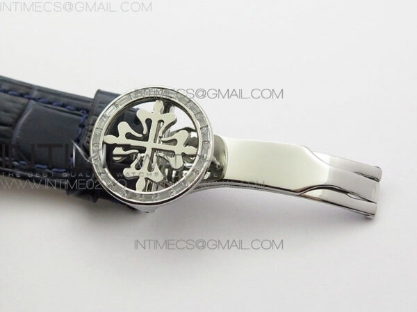 6104P Moon SS Blue Dial Diamond Bezel on Blue Leather Strap A240 – Bild 9