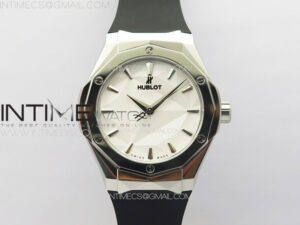 Classic Fusion Orlinski SS B50F 1:1 Best Edition White Faceted Dial on White Rubber Strap A2892