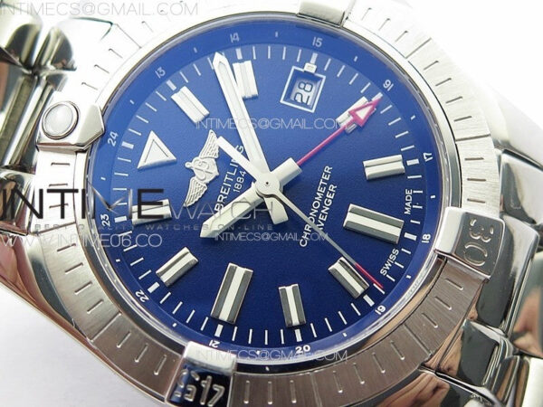 Avenger Automatic 43mm GMT SS B50 Best Edition Blue Dial on SS Bracelet A2824 – Bild 23
