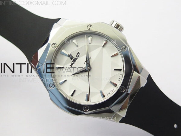 Classic Fusion Orlinski SS B50F 1:1 Best Edition White Faceted Dial on White Rubber Strap A2892 – Bild 2