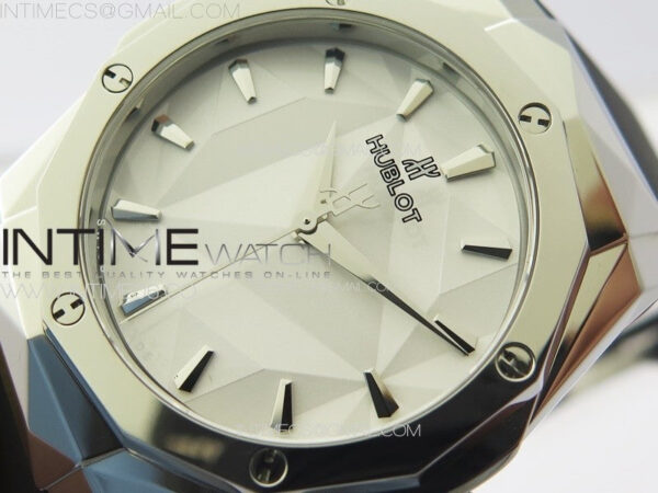 Classic Fusion Orlinski SS B50F 1:1 Best Edition White Faceted Dial on White Rubber Strap A2892 – Bild 4