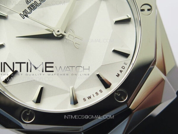 Classic Fusion Orlinski SS B50F 1:1 Best Edition White Faceted Dial on White Rubber Strap A2892 – Bild 5