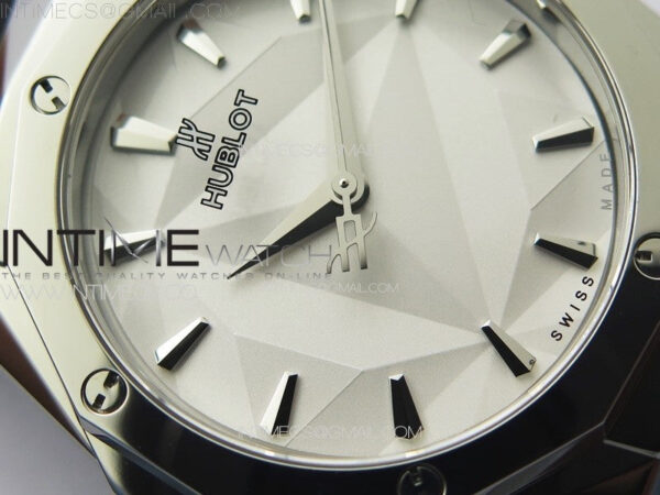 Classic Fusion Orlinski SS B50F 1:1 Best Edition White Faceted Dial on White Rubber Strap A2892 – Bild 6