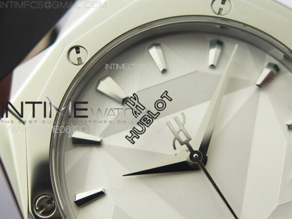 Classic Fusion Orlinski SS B50F 1:1 Best Edition White Faceted Dial on White Rubber Strap A2892 – Bild 7