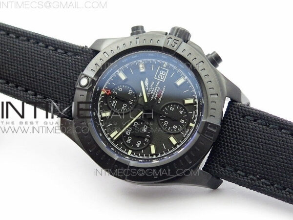 Challenger Chronograph DLC Black Dial on Rubber Strap A7750 – Bild 2