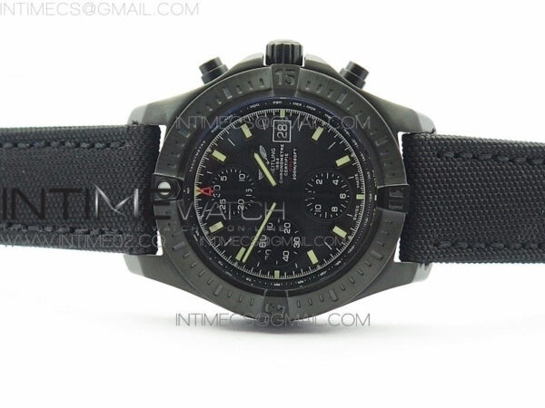 Challenger Chronograph DLC Black Dial on Rubber Strap A7750 – Bild 3