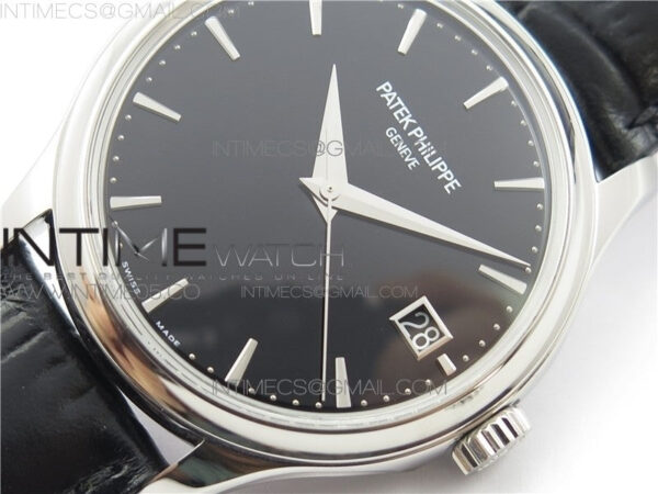 Calatrava 5227R SS ZF 1:1 Best Edition Black Dial on Black Leather Strap A324CS – Bild 4