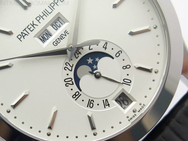 Annual Calendar Complications 5396 SS GRF Best Edition White Dial Sticks Markers on Black leather strap A324 – Bild 5