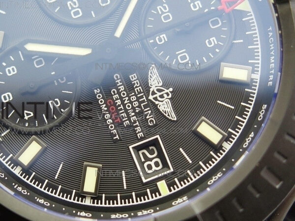 Challenger Chronograph DLC Black Dial on Rubber Strap A7750 – Bild 7