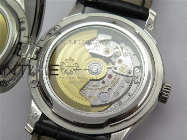 Calatrava 5227R SS ZF 1:1 Best Edition Black Dial on Black Leather Strap A324CS – Bild 12