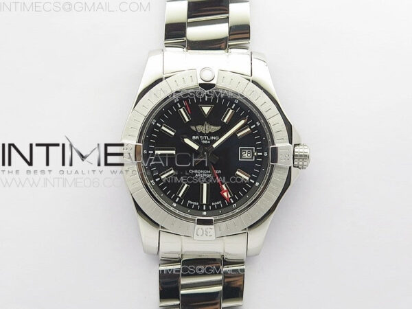 Avenger Automatic 43mm GMT SS B50 Best Edition Black Dial on SS Bracelet A2824