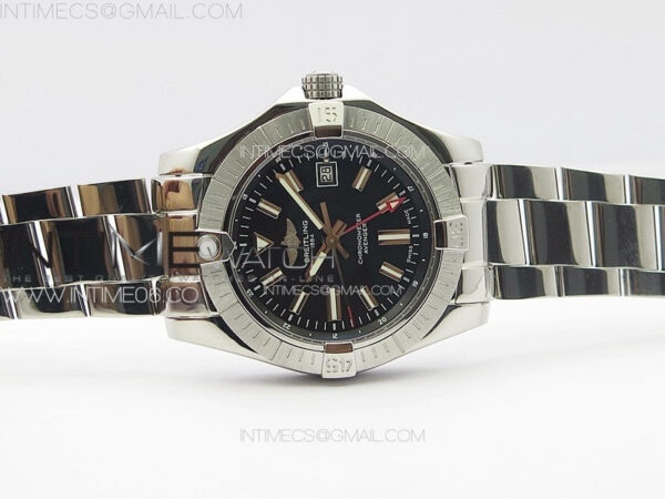 Avenger Automatic 43mm GMT SS B50 Best Edition Black Dial on SS Bracelet A2824 – Bild 2