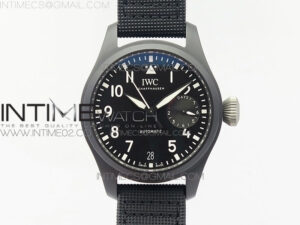 Big Pilot Real PR IW502001 Real Ceramic V2 ZF 1:1 Best Edition Black Dial on Black Calfskin Strap A51111