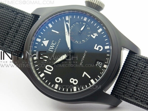 Big Pilot Real PR IW502001 Real Ceramic V2 ZF 1:1 Best Edition Black Dial on Black Calfskin Strap A51111 – Bild 2