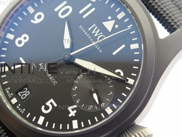 Big Pilot Real PR IW502001 Real Ceramic V2 ZF 1:1 Best Edition Black Dial on Black Calfskin Strap A51111 – Bild 4