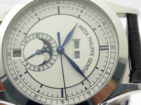 Annual Calendar Complications 5396 SS GRF Best Edition White Dial Blue Markers on Black leather strap A324 – Bild 4