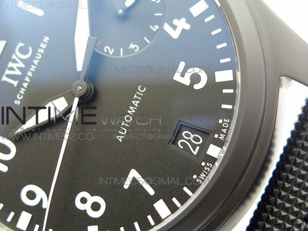Big Pilot Real PR IW502001 Real Ceramic V2 ZF 1:1 Best Edition Black Dial on Black Calfskin Strap A51111 – Bild 5